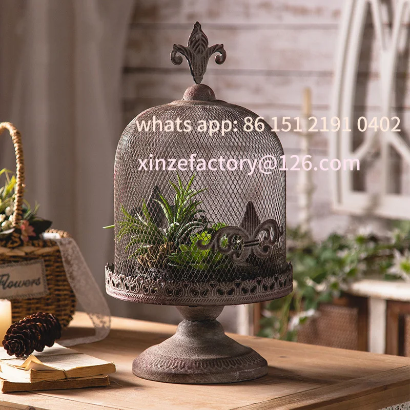 

Customizable industrial style candle holder B&B bedroom decoration crafts retro birdcage candle holder photography