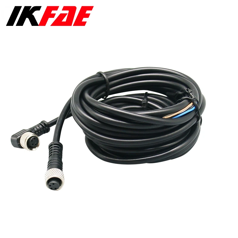 M8 4 Pins PVC Line Aviation Inserts Cable Sensor Cable Connector Type A 2 Meters Waterproof Screw Connect Plug Threaded Coupling