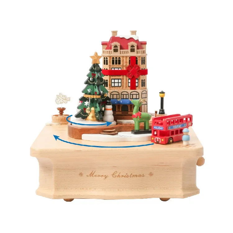 1R Collection Handmade Hawaiian Design Hard Maple Wooden Music Box High Quality Unique Boyfriend Gift 30s Sound Duration Hand