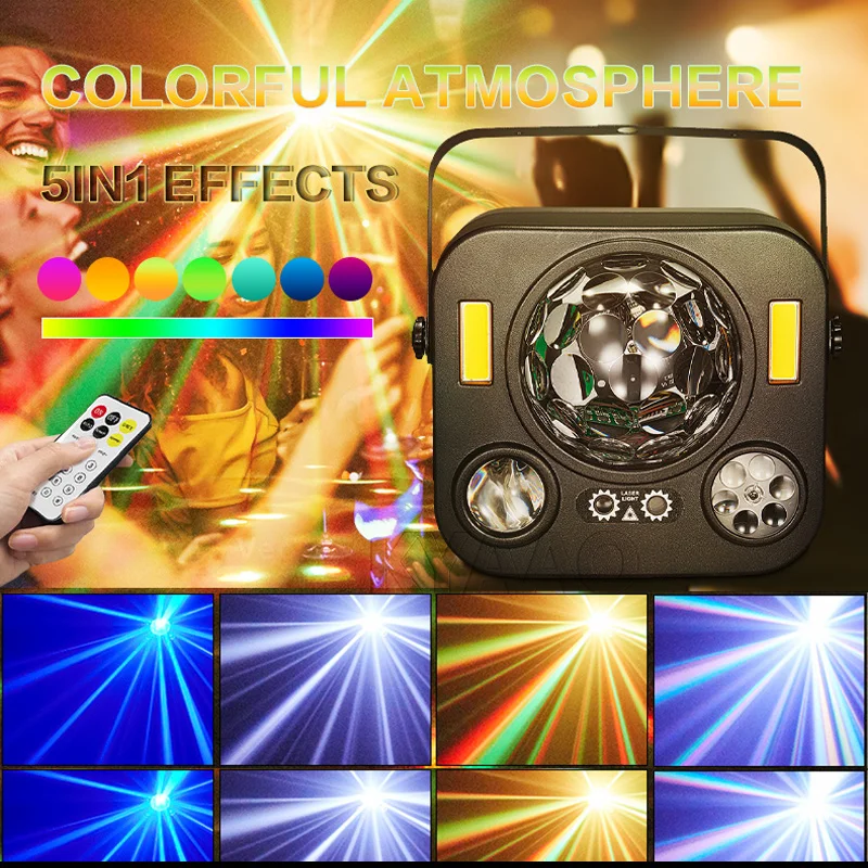 2025 New Party Disco Magic Ball Lights Remote Sound Activated Stage Patterns Device Holiday Dj KTV Dance Laser Projector