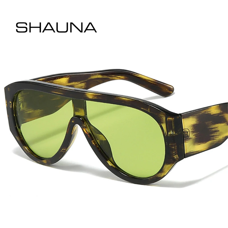 SHAUNA Fashion ponadgabarytowe damskie okulary przeciwsłoneczne Pilot Retro jednoczęściowe czerwone zielone odcienie UV400 męskie gradientowe okulary przeciwsłoneczne