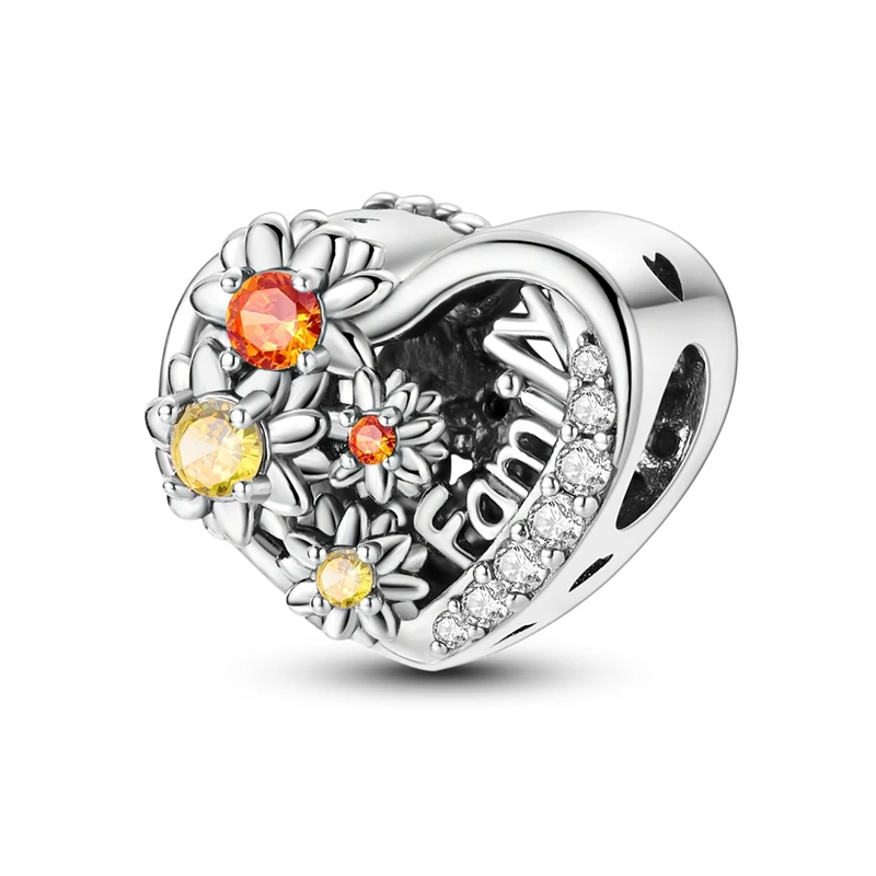 Charms aus 925er-Sterlingsilber, glückliche Familie, Perle, Zirkonium, Familie, Liebe, baumelnd, passend für Original-Armband, Damen, Schmuck, Geschenk – Detail 9