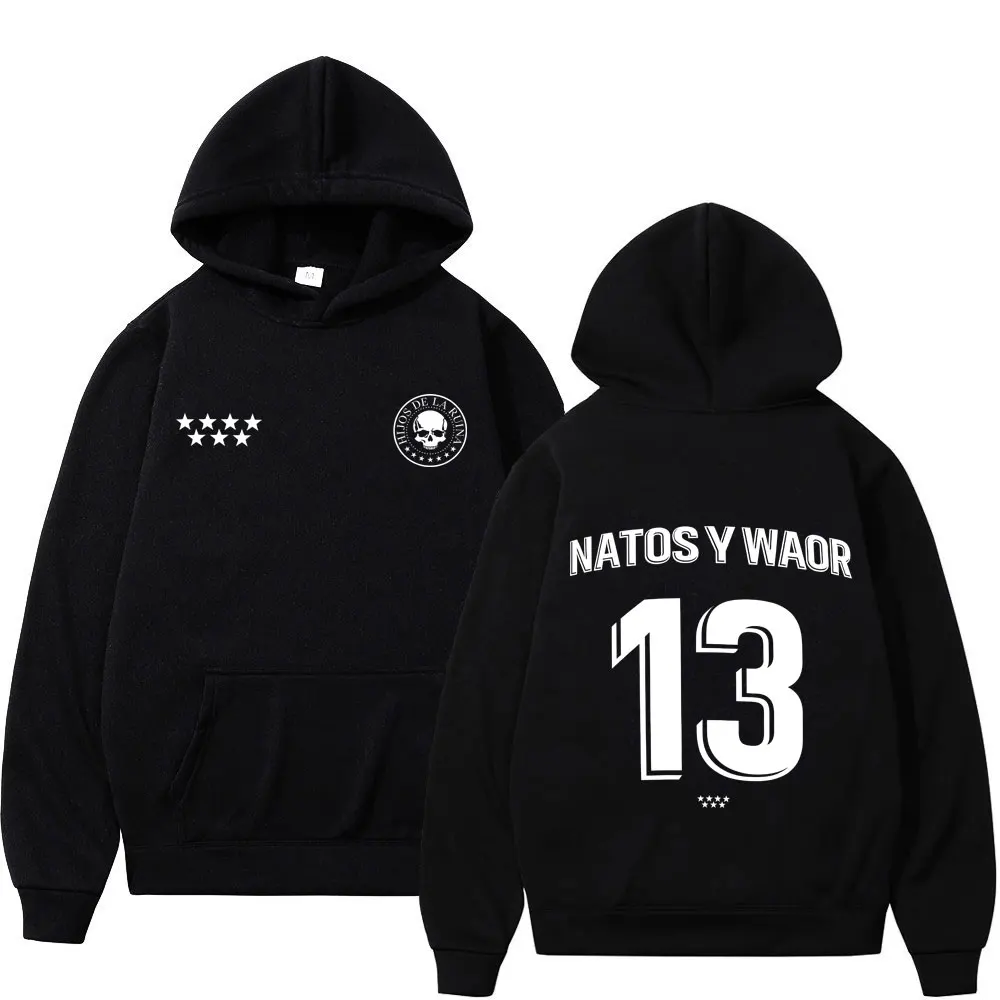 Rapper NATOS WAOR 13 Felpe Uomo Donna Moda Hip-hop Pullover Autunno Inverno Allentato Casual Punk Gotico Tuta Streetwear