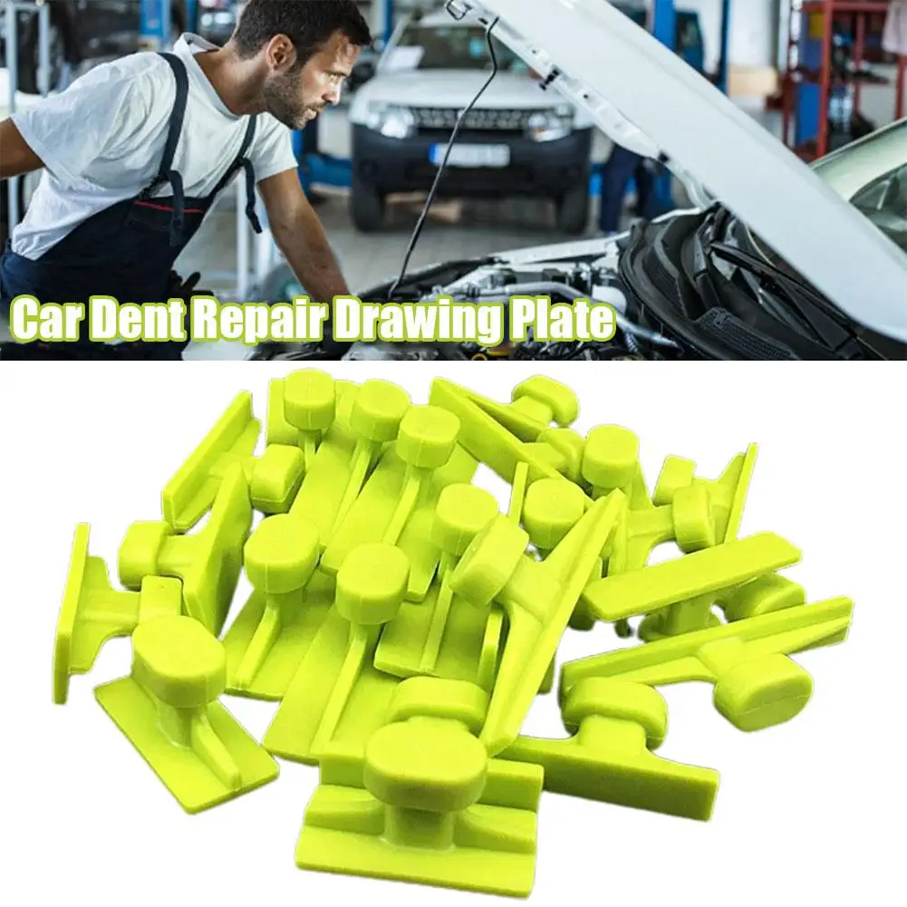 

32 шт., без покраски, удаление вмятин на кузове автомобиля, вытягивающие вкладки, скользящая поверхность, автомобильный металлический молоток T, инструменты для ремонта E4A3