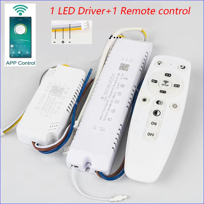 Imagem -01 - Driver Led Inteligente para Lustres Peças de Reparo Led Trabalhar com Cores Duplas Tiras Led Barras 2040w x2 4060w x4 2.4g driver led inteligente para lustres pecas de reparo led trabalhar com cores duplas tiras led barras 2040w x2 4060w x4 24g 01