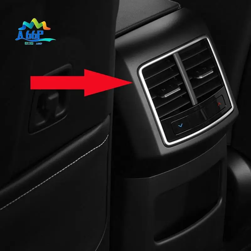 

A66P-Car Carbon Fiber Armrest Box Rear Air Vent Frame Cover Sticker Trim For Kia Sportage NQ5 2021 2022