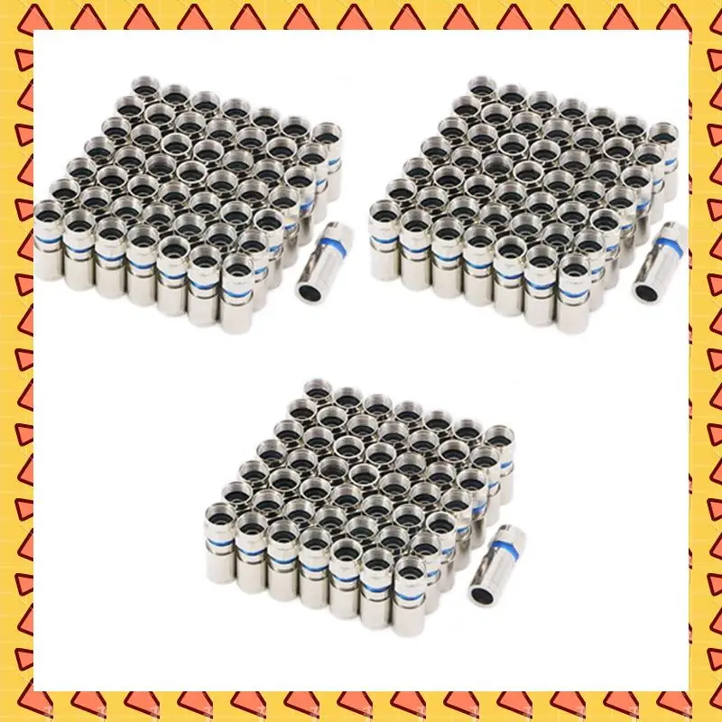 

A008 Compression RG6 F Connector Coax Coaxial Adapter Plug For Satellite & Cable TV (150 Pack)