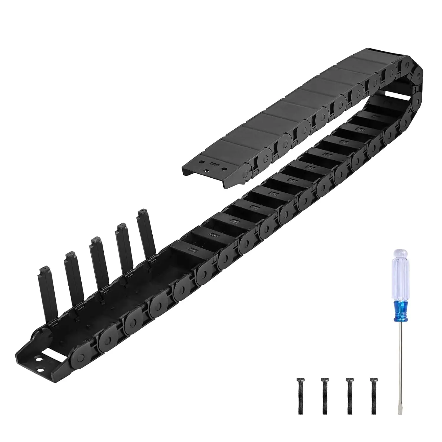 

1-метровая пластиковая кабельная цепь, перетаскивающая цепь с концевыми соединителями для фрезерного станка с ЧПУ, кабельный канал с ЧПУ, 3D-принтер