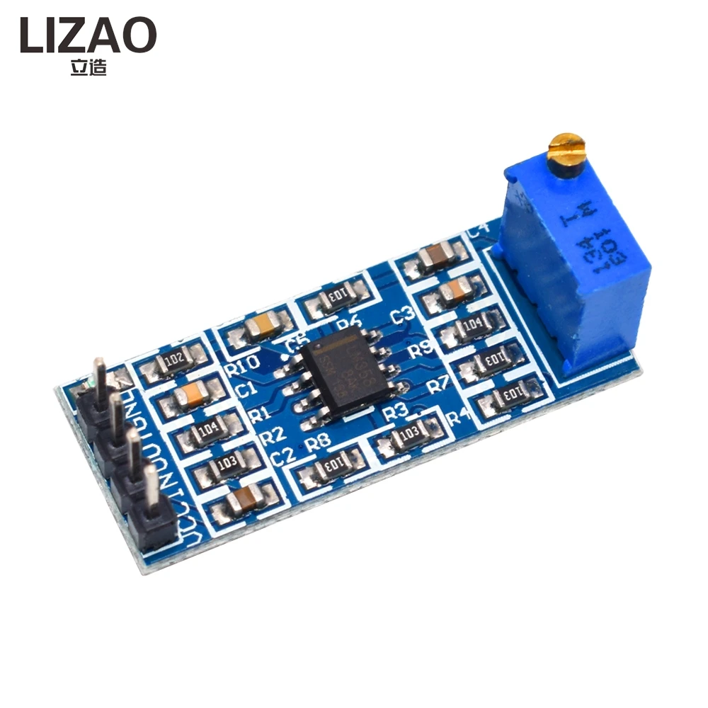 LIZAO LM358 Signal Amplifier Module 100x Adjustable Gain Weak Signal Acquisition DC Operational Amplifier