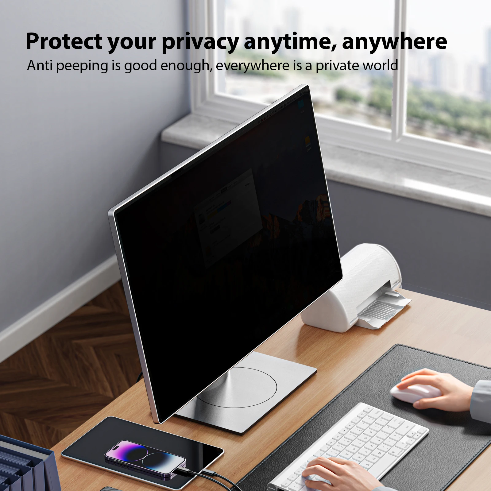 Anti-Peeping Screen Protector 13.3-27 Inches Blue Light Blocking Monitor Filter for Computer/Laptop  Type Installation