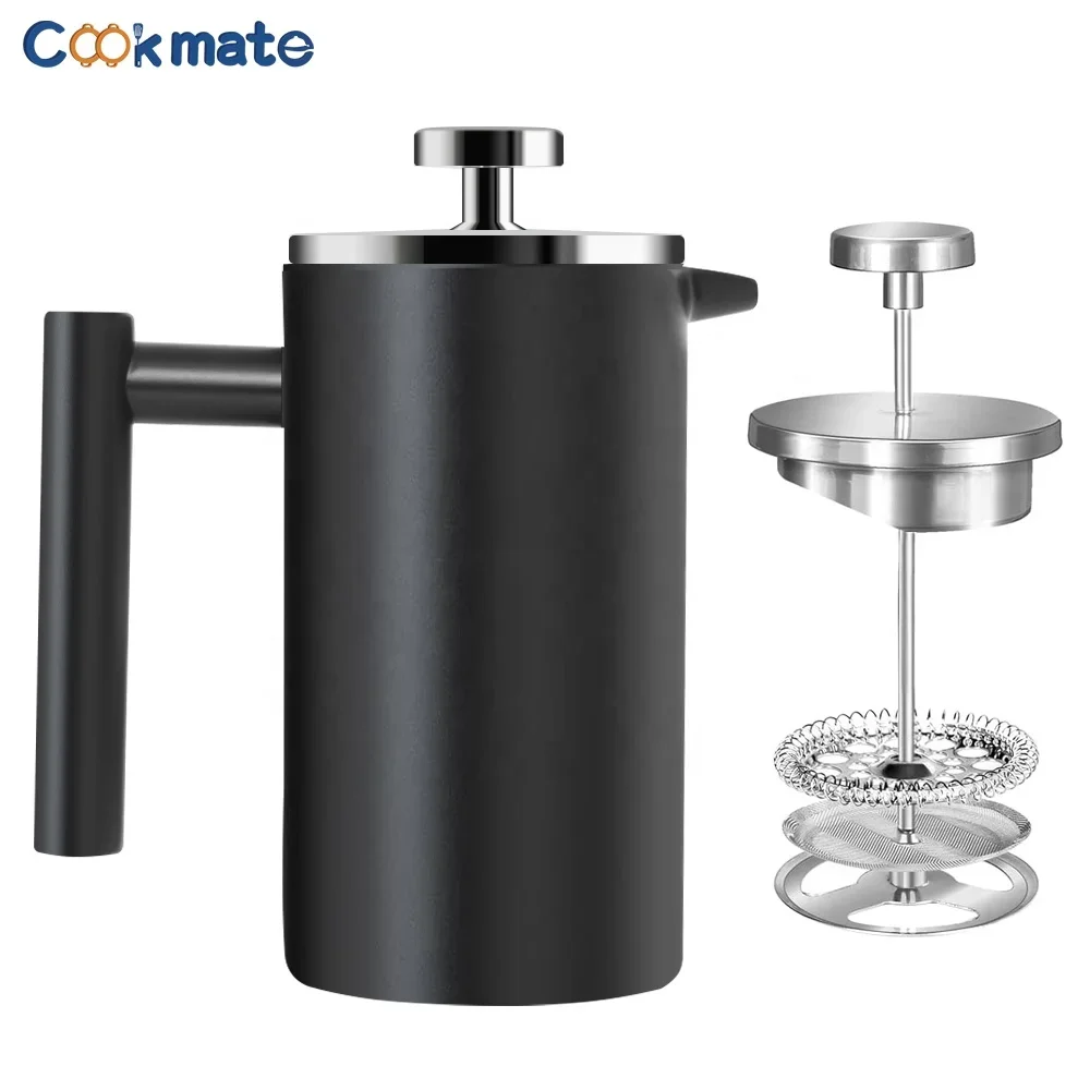 YYHCCoffee Maker set  stainless steel filter plastic High-Quality Black french press coffee maker Portable Coffee Pot