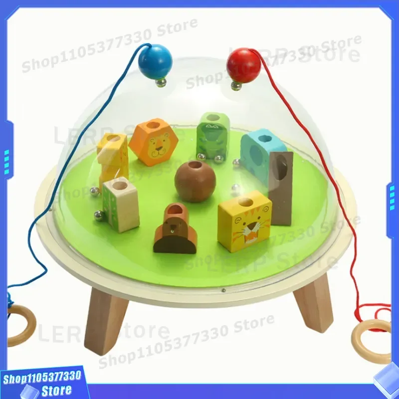 Wooden Magnetic Animal Pitching Toy for Kids Educational Hand Eye Coordination Game Parent Child Interactive Kindergarten