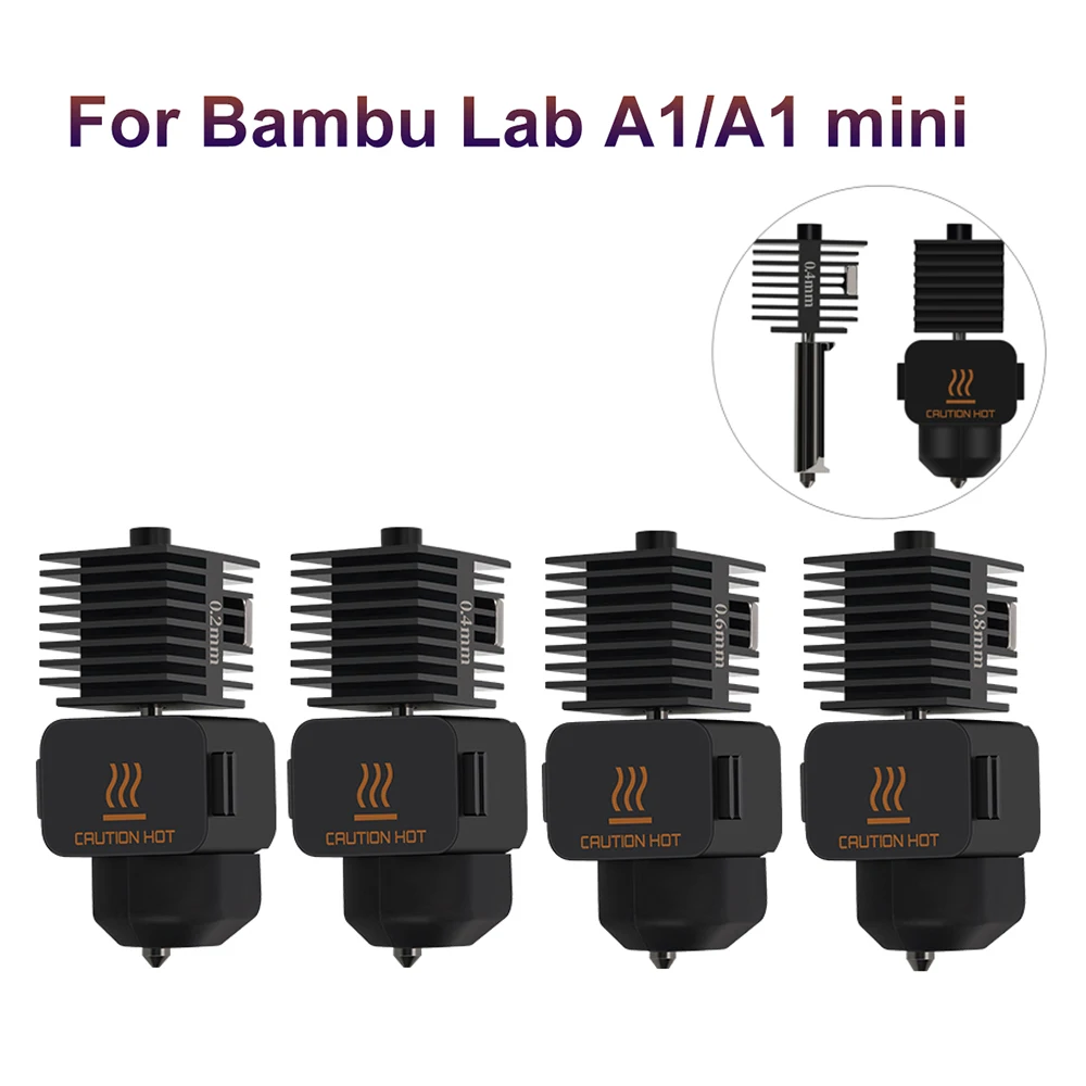 

Для Bambu Lab A1/A1mini Assembly Hotend Kit 0,2 0,4 0,6 0,8 мм Сменное сопло для мини-3D-принтера Bambu Lab A1/A1