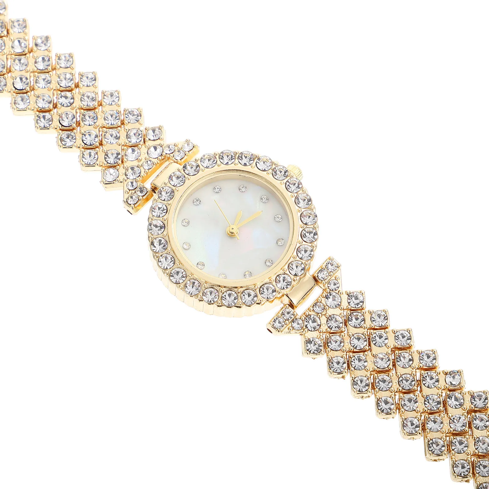 Watch Gold Rhinestone Elegant Lady Watch Golden Wristwatch Stylish for Party Travel Meeting Casual