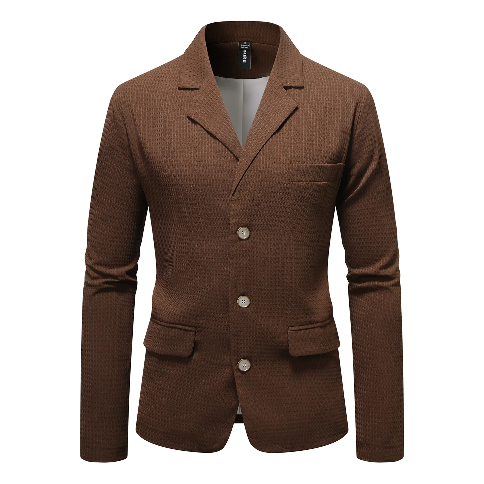 3-A173 Foreign Trade Cross-border European Code Men\'s Single-breasted British Fashion Casual Suit Jacket Waffle Young Men\'s Suit