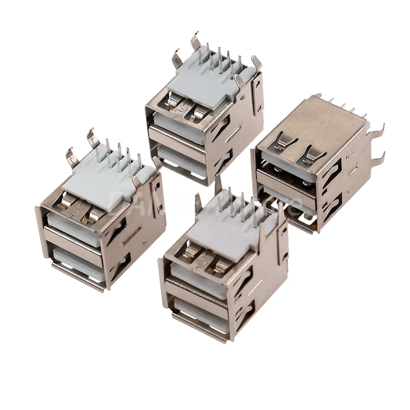 USB-A female A-type AF double-layer USB-A female interface USB2.0 socket female vertical and horizontal connector