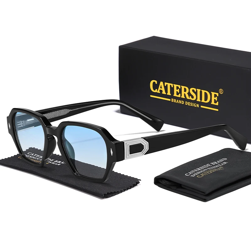 

CATERSIDE Vintage Gradient sunglasses Men for Fashion Large Square Sun Glasses Outdoor Party Vacation Travel Decors Photo Props