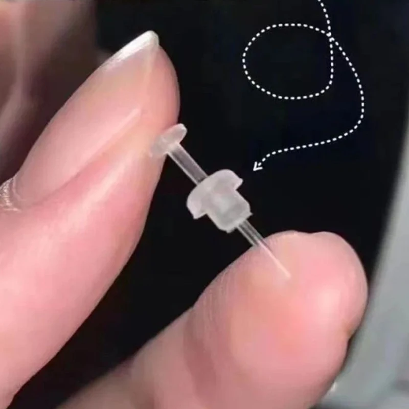 البلاستيك قرط الاذن المرصع المضادة للحساسية حامي الأذن من ثقب الأذن انسداد الأذن ترصيع ثقب واضح غير مرئية أقراط أجزاء المجوهرات #6