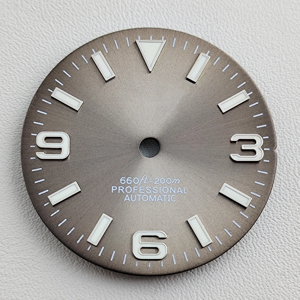 NH35 dial 28.5mm 369 Nails Watch Dial Sun Pattern Modified Dial Green Luminous fit NH35/NH36 Movement Watch Repair Parts