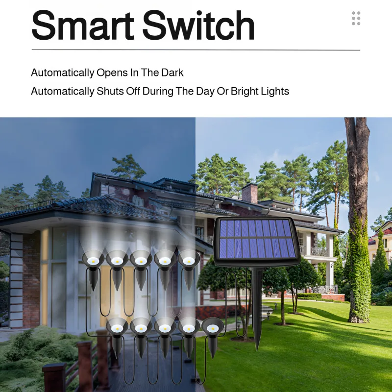 Solar Garden Lights Outdoor 1-10PCS Easy Install Warm Light Solar Powered Waterproof Decorative for Lawn Yard Pathway Lighting