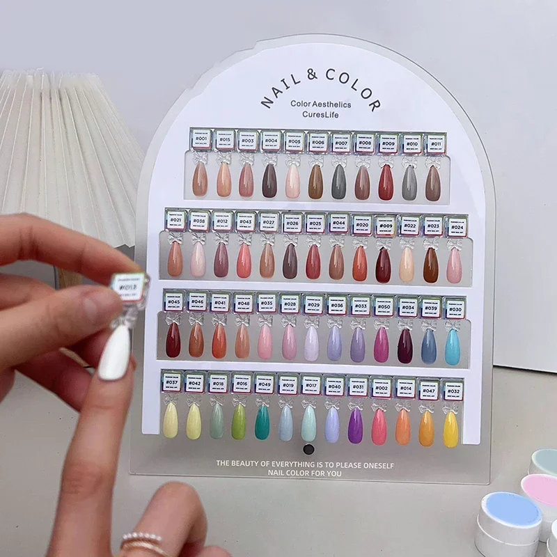 10/20pcs Magnetic Bowknot False Nail Tip Display Clear Natural Color Card Polish Gel Stand Board Nail Palette Nail Glue Practic