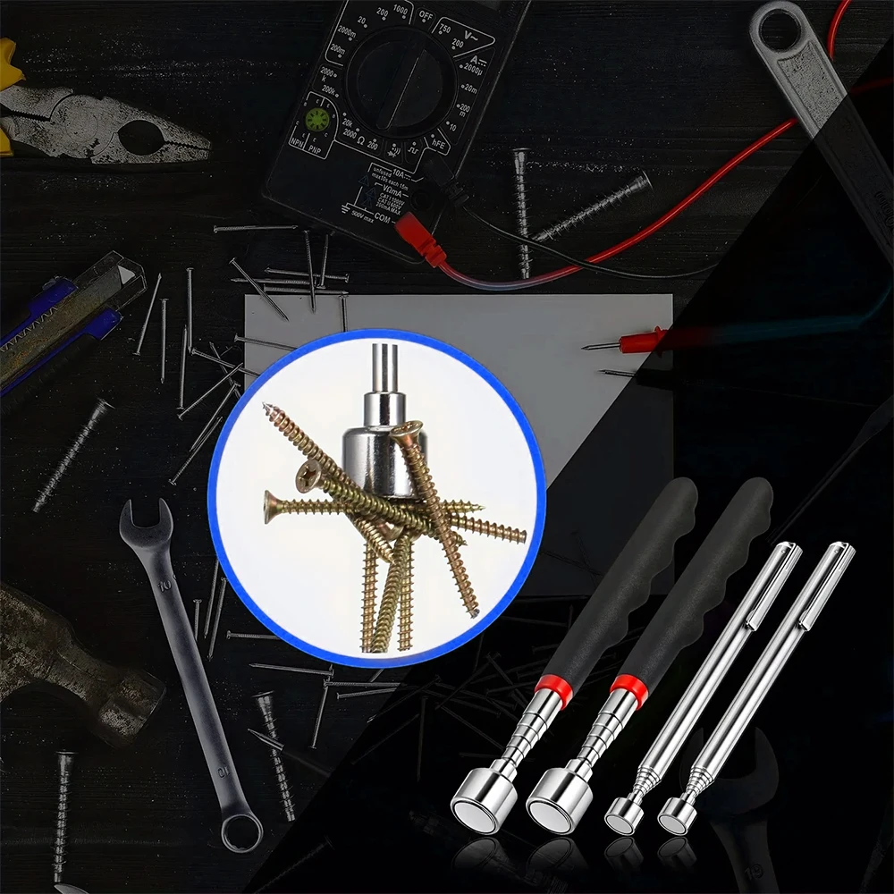 Telescopic magnetic pen, portable metalworking tool, adjustable magnet capacity, pick-up rod LK-AA618