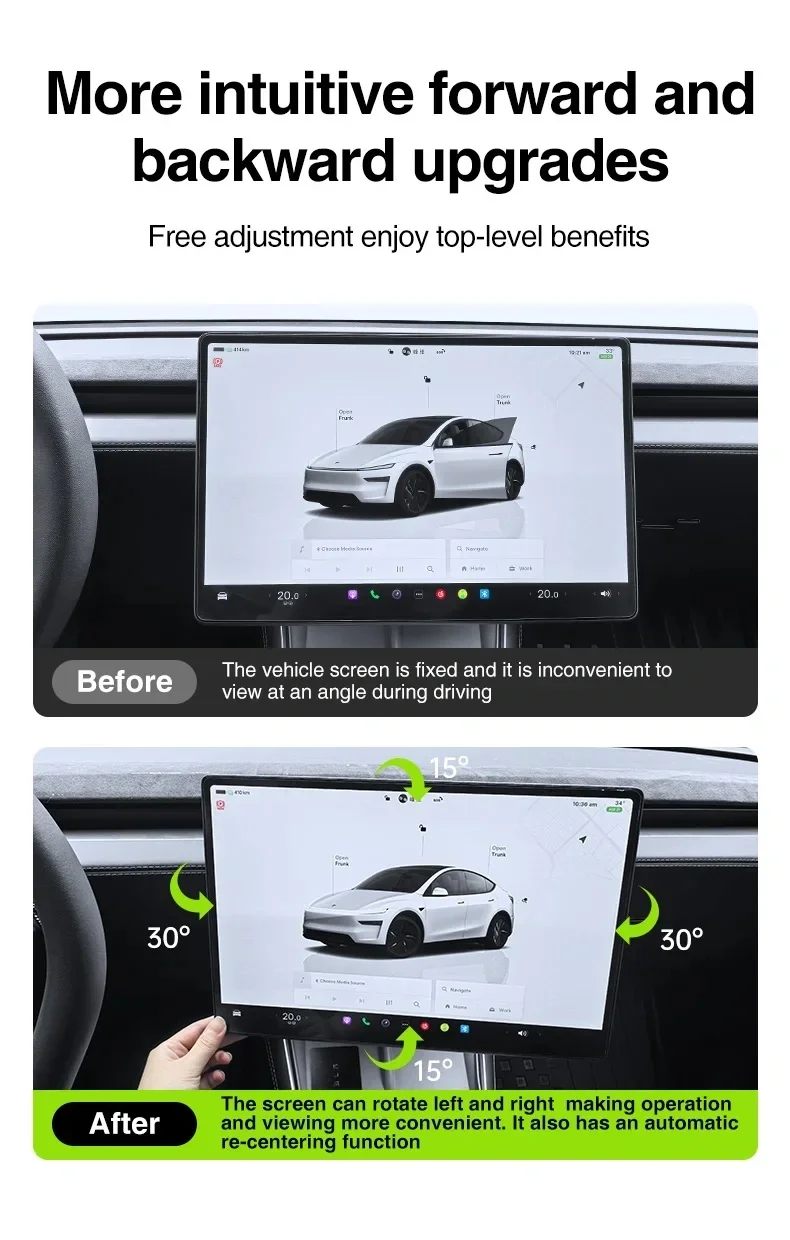Neu Für Tesla Model Juniper Model 3 Highland Modell Y L 2025 Schwenk Halter Halterung Tilt Bildschirm Rotierenden Halterung Kit Auto Zubehör – Detail 5