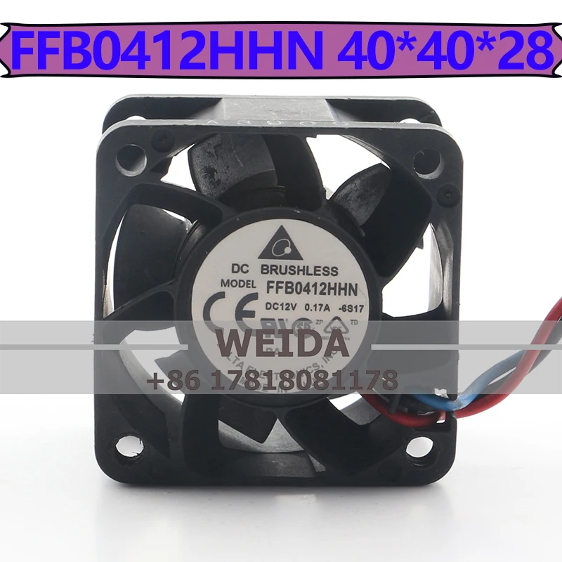 4CM Delta 12V 0.17A AC EC 4028 3-wire quiet 1U server speed measurement inverter FFB0412HHN cooling fan