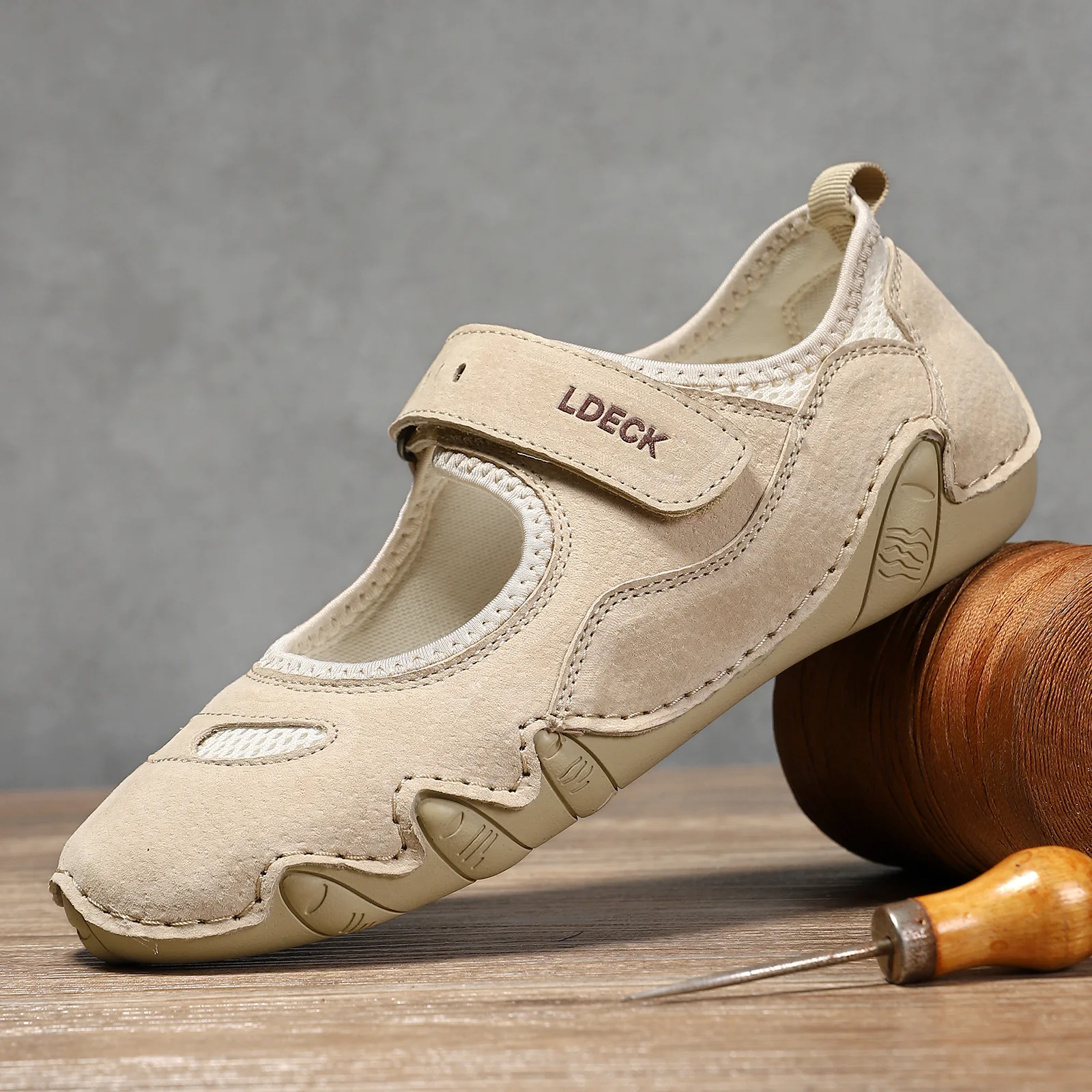 

Самые продаваемые женские большие размеры из натуральной кожи, повседневные летние спортивные oes Magic Tape Single oes, дышащие r...