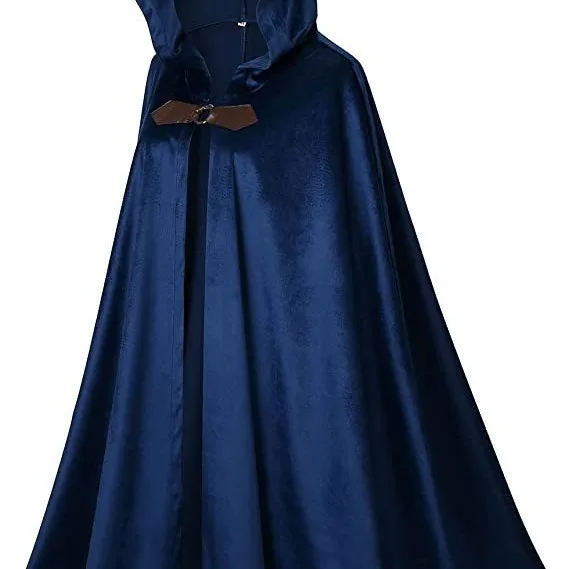 Medieval Viking Cloak Men Suede Retro Hooded Long Cape Coat Pirate Cos Halloween Gothic Cosplay Costume Halloween Black Cloaks