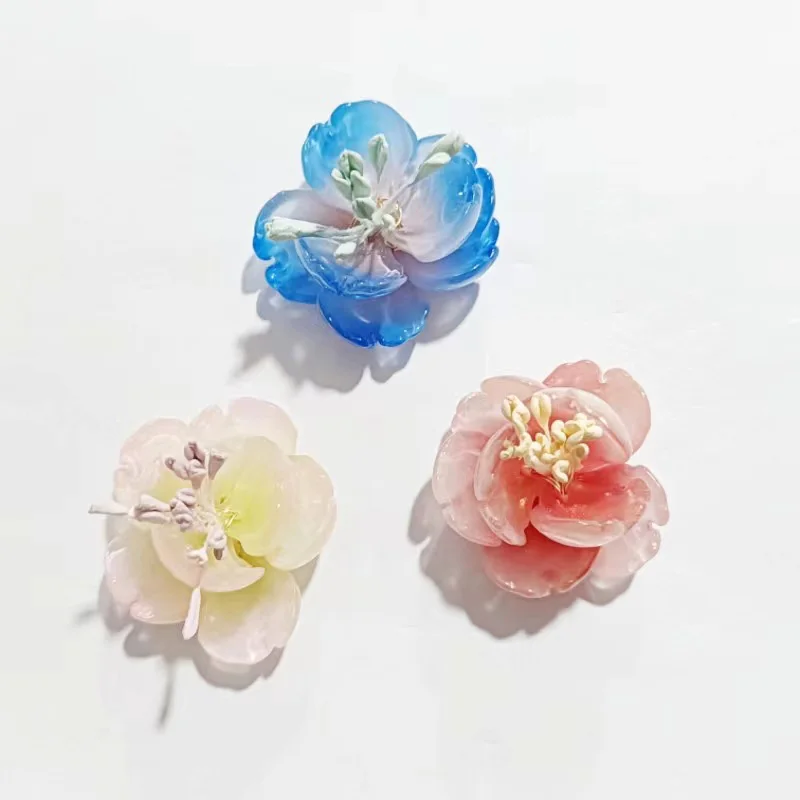 

10pcs Floral Petal Shape 16x16mm Lampwork Glass Loose Pendants Beads For Jewelry Making DIY Handmade Craft Flower Findings