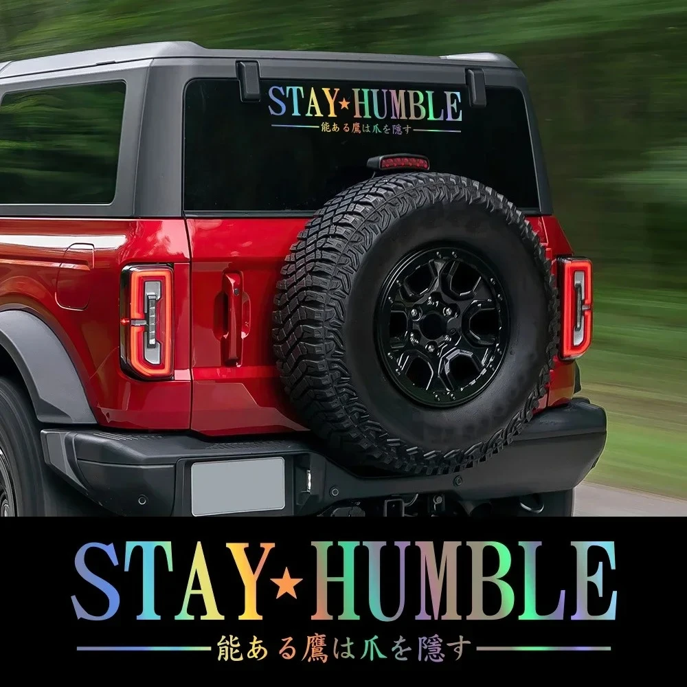 

Наклейки-баннеры на лобовое стекло автомобиля с лозунгом JDM "Stay Humble", водонепроницаемые виниловые наклейки, аксессуары для украшения автомобильных стекол