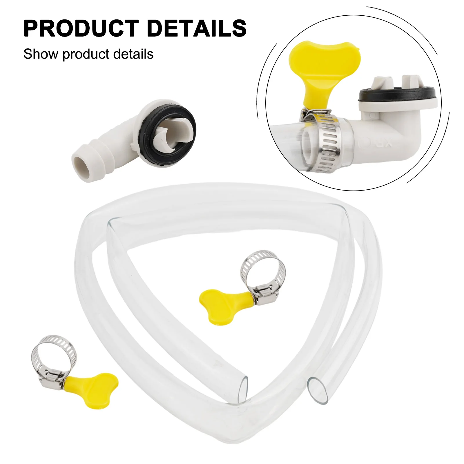 Air Conditioner Drain Hose 36ft with Connector and Clamps ABS Construction for Durability with Split and Casement Units