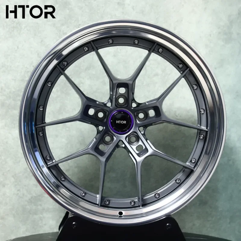 HTOR Custom Car Rims17 18 19 20 21 22Inch 5x112 Gray Machine Aluminium Alloy Wheels for Tiguan Tayron T-Roc IX X3 Macan