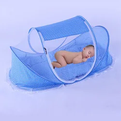 Yurt-style Baby Mosquito Net Modern Style Home Install-free Mosquito Net Foldable Double Zipper Design 0-3 Years Old Baby Tent