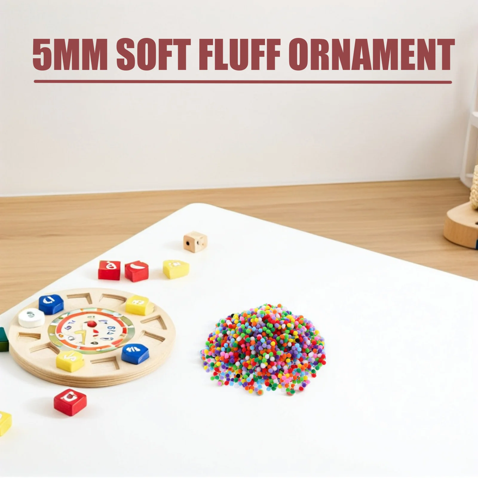 

2000Pcs Craft Pom Poms Soft Multicolor Durable for DIY Creative Kids Art Craft Supplies Furry Pom Poms for Hats