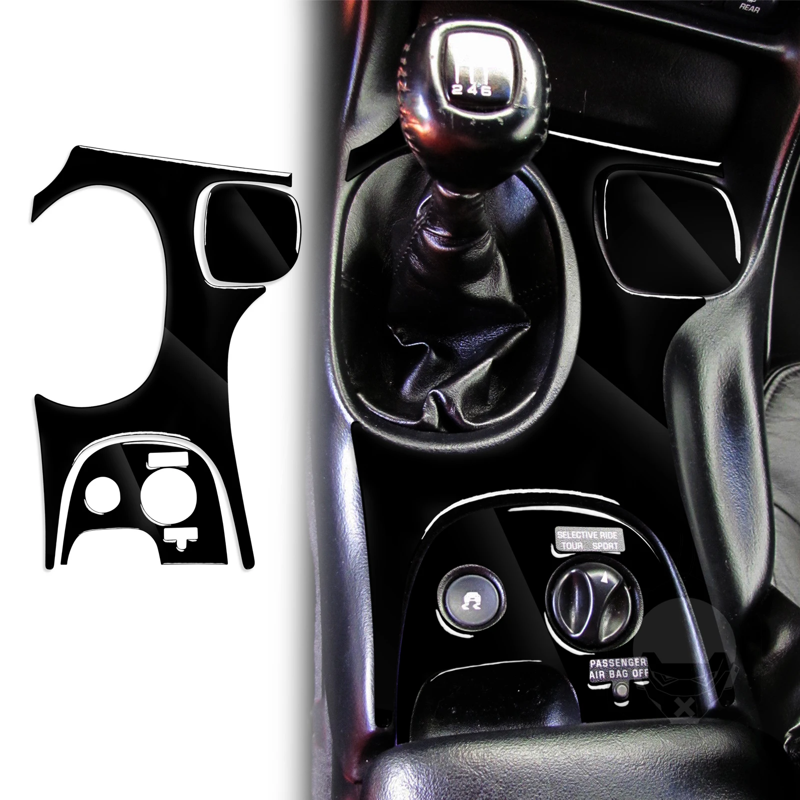 For Chevrolet Corvette C5 1998-2004 Car Accessories Interior Gear Shift Panel Set Cover Trim Sticker Plastic Modification LHD