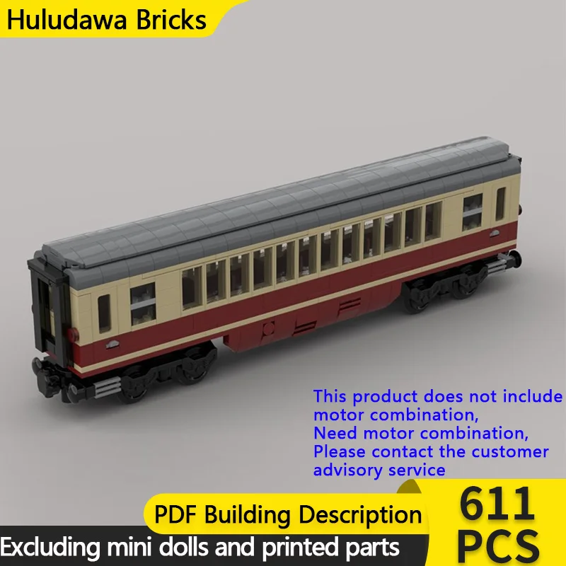 

City Car Model MOC Building Bricks German Train First Class Carriage Modular Technology Gifts Holiday Assemble Children Toy Suit