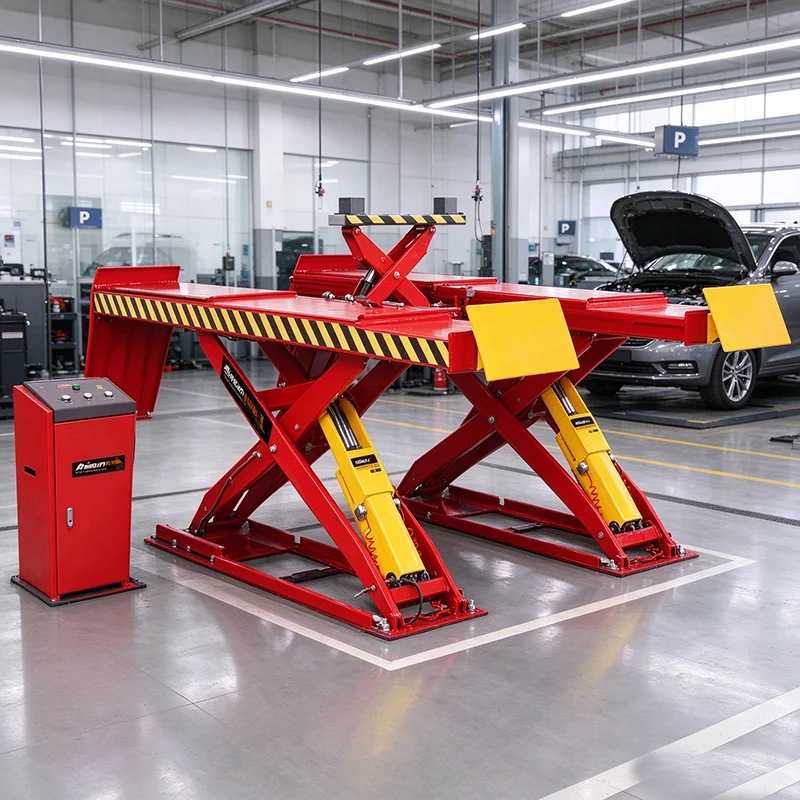 4T Double Scissor Hydraulic Auto Lift Heavy Duty Surface Mount Garage Vehicle Hoist