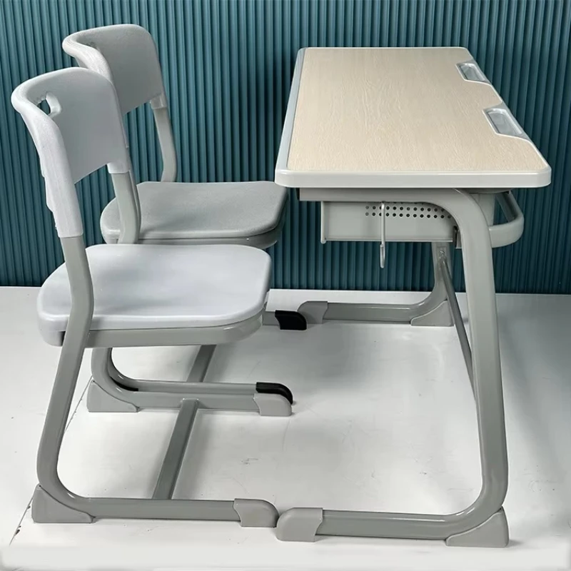 

Color Furniture Training Classroom Steel Plastic Primary School Learning Double Seat School Table and Chair Set