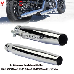 Motorcycle 35-45mm Iron Exhaust Mufflers Black For Harley Sportster XL 1200 XL 883 Cafe Racer XS650 Custom Tapered Silencer Pipe