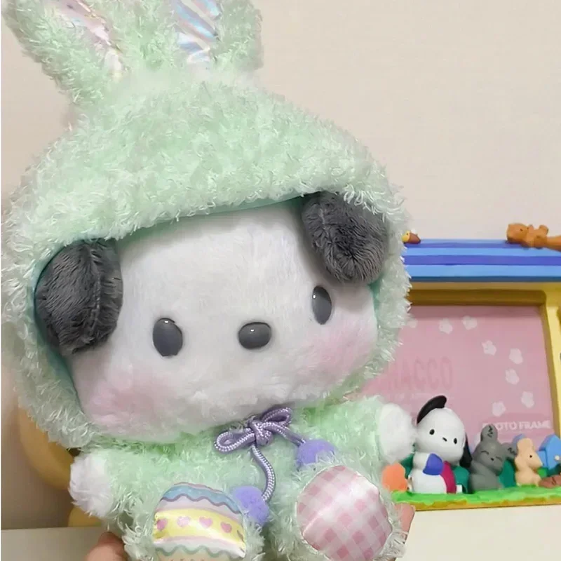 29 ซม.Sanrio Easter Bunny Pacha สุนัขตุ๊กตา Plush ตุ๊กตาของเล่นตุ๊กตาน่ารักการ์ตูนเก็บตุ๊กตาเครื่องประดับเด็ก Animation Surprise ของขวัญ