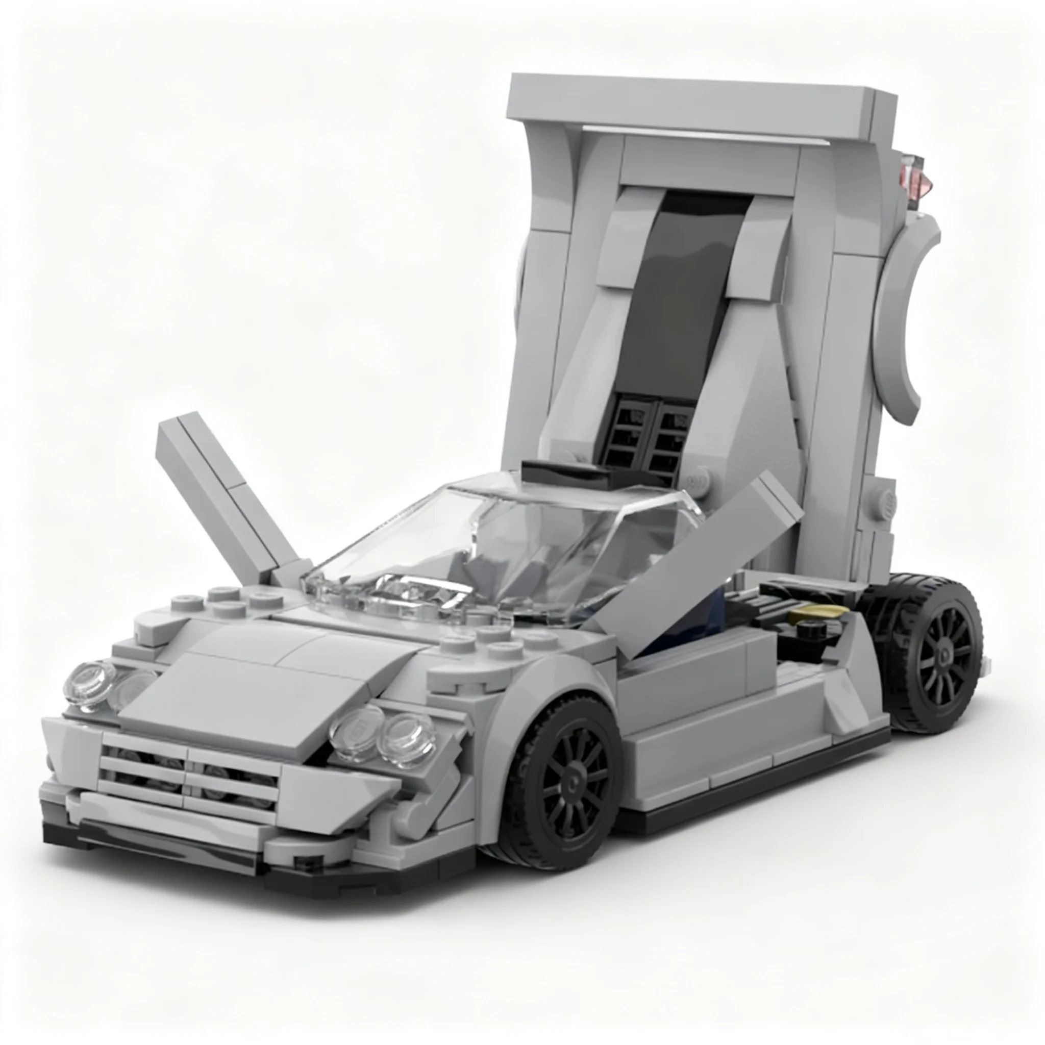 298pcs MOC City Champions Mercedesees Clk Gtr Model Building Blocks Construction Toys Christmas Gift Collection Assemble Display view 5