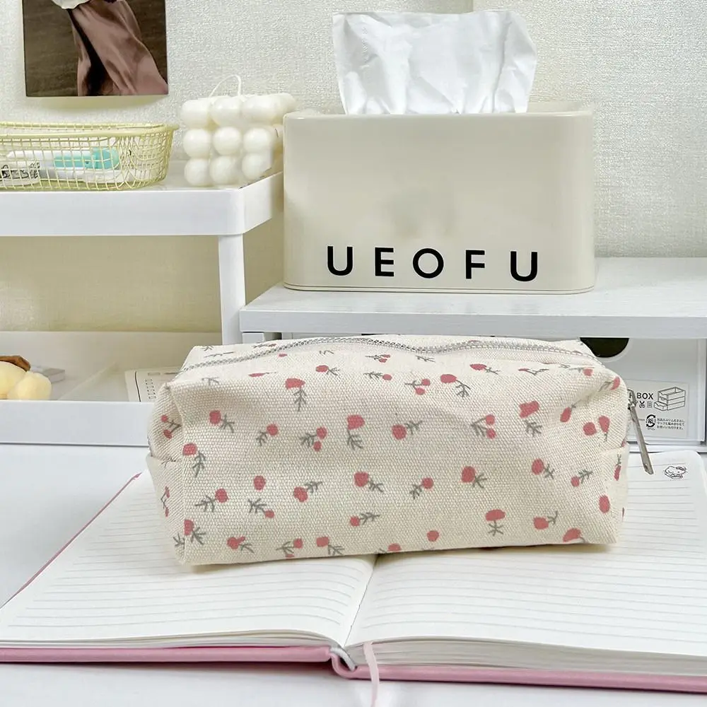 

Fresh Style Floral Pencil Bag Storage Bags Small Flowers Pencil Cases High Capacity Simple Pen Bag Stationery Gift