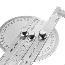 180 Degree Protractor Metal Ruler Angle Meter Stainless Steel Angle Ruler Angle Gauge Angle Finder Goniometer Angle Conveyor