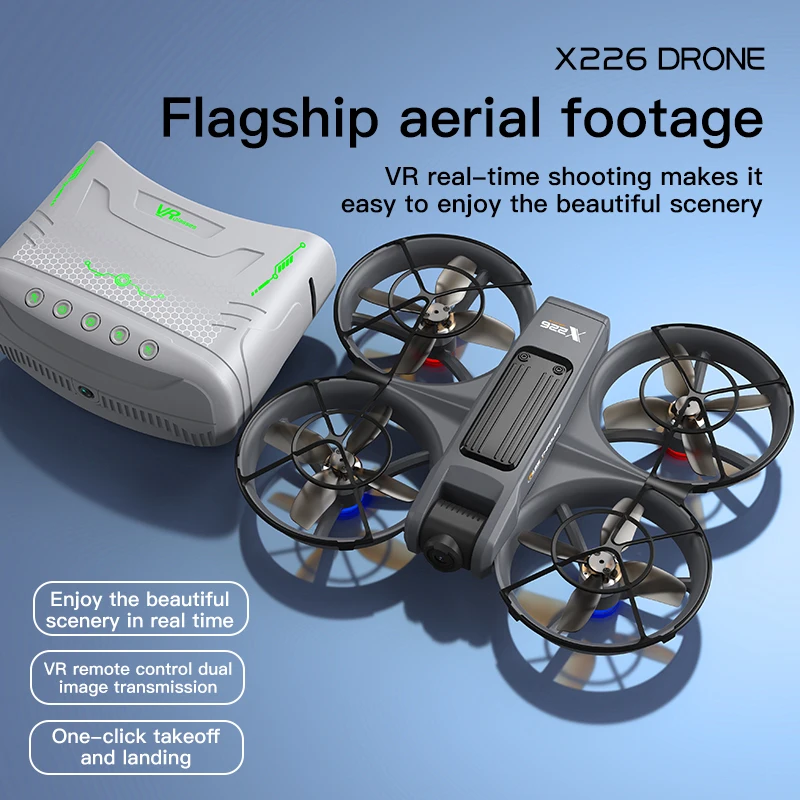 X226 Mini Rc Drone WiFi 8K HD Cámara dual Helicóptero de modo sin cabeza de 6 ejes 360 °   Flip Control Remoto Quadcopter Boy Toy Gift UA