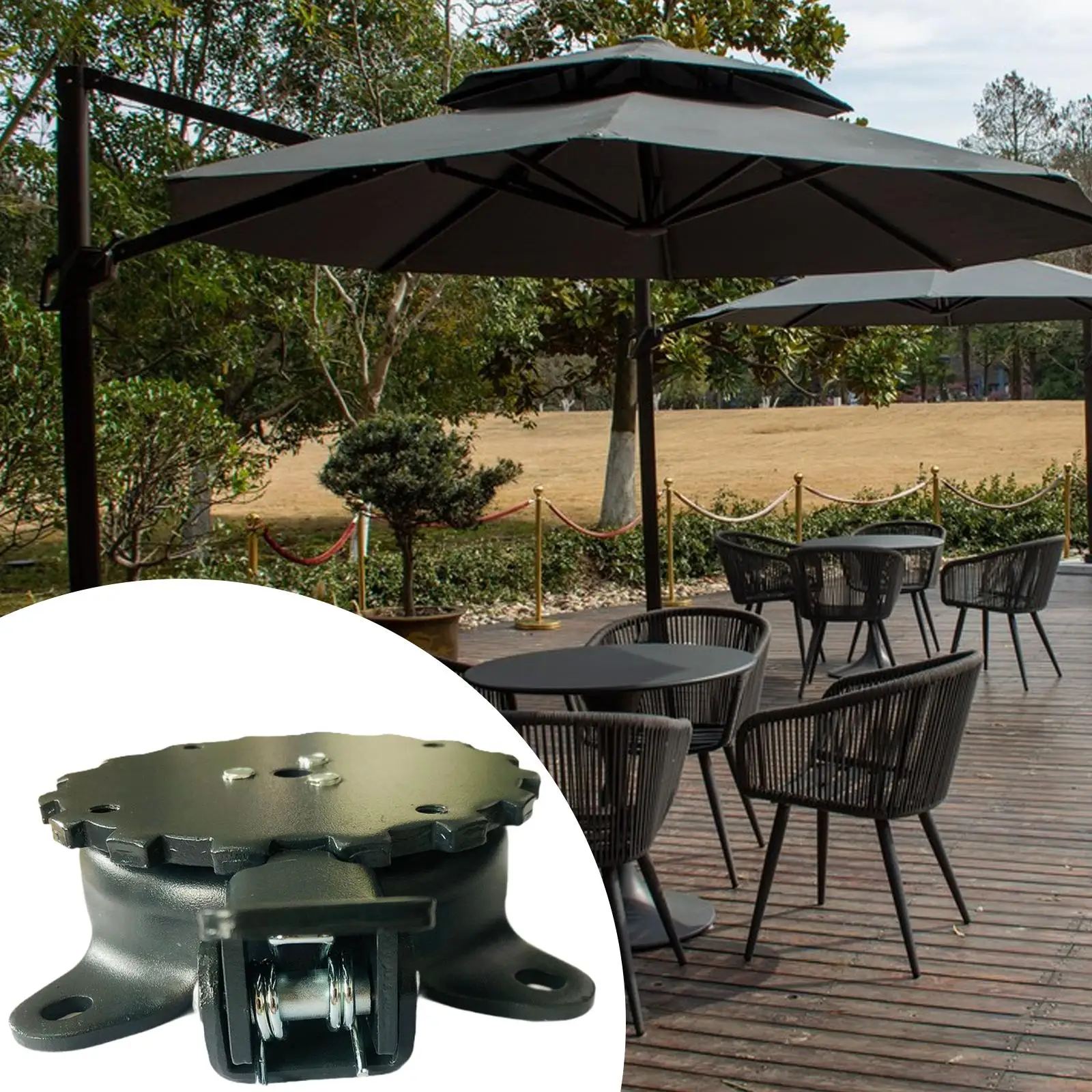 

Patio Umbrella Base 360° Rotating Replace Easily Install Sturdy Outdoor Umbrella Stand for Fishing Backyard Patio Barbecue Beach