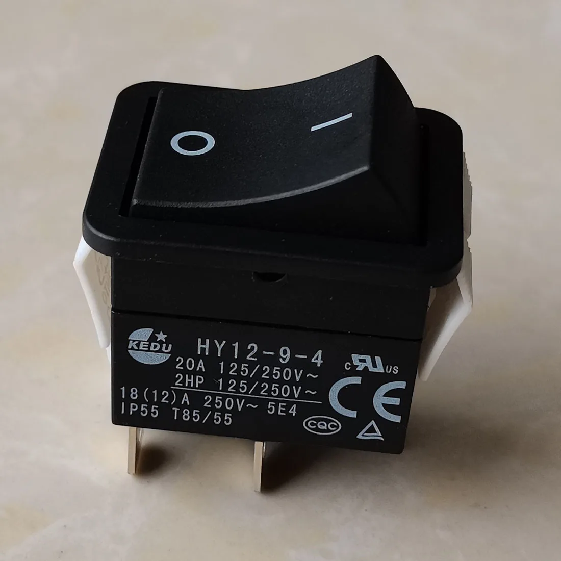 1 pieza KEDU HY12-9-4 20A 125/250V 2HP 125/250V 4 pines interruptor basculante de encendido-apagado