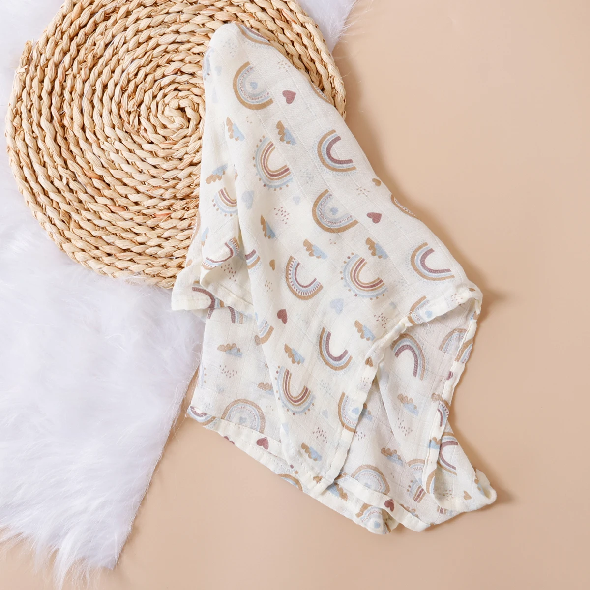 Kangobaby # Mein weiches Leben # Neues 5-teiliges Set, multifunktionales Baby-Musselin-Lätzchen, Neugeborenen-Decke, atmungsaktiver Kinderschal, 60 x 60 cm – Detail 2