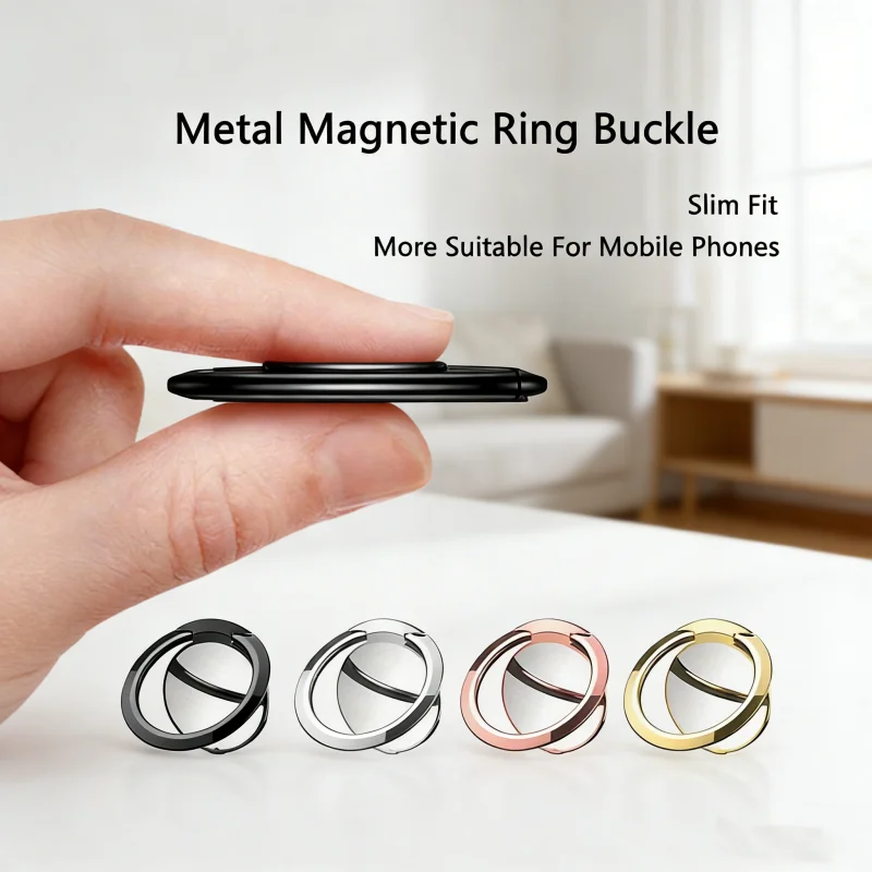 Extrem dünner Luxus-Handy-Sockelhalter aus Metall, universelles Telefon, magnetische Autohalterung, Ständer, Zubehör, Fingerring